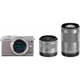 Canon EOS M100 ダブルズームキット グレー 良品 動作確認済み 1ヶ月保証付 小型軽量 ミラーレス