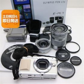 美品 E-PL7 ダブルズームキット ホワイト 即日発送 ミラーレス一眼 OLYMPUS 本体 あすつく 土日祝発送OK