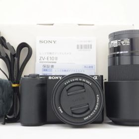 L302235）【新品同様】ソニー SONY VLOGCAM ZV-E10 II ダブルズームレンズキット ZV-E10M2 ブラック デジタル ミラーレス 一眼カメラ