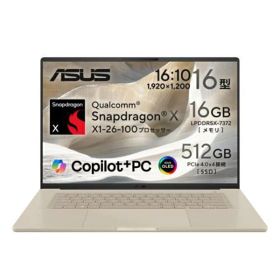 ASUS ノートパソコン Zenbook SORA 16 (UX3607QA) UX3607QA-PU16570BE メモリ16GB SSD512GB ザブリスキーベージュ