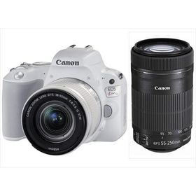 キヤノン Canon EOS Kiss X9 EF-S 18-55mm STM EF-S 55-250mm STM ダブルズームレンズキット ホワイト デジタル一眼レフ カメラ 中古