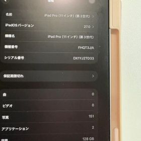 バッテリー容量100% iPadPro（第3世代）11インチ pencil2