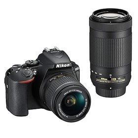 【中古】【39shop】Nikon★デジタル一眼レフカメラ D5600 ダブルズームキット ブラック D5600WZBK（非常に良い）