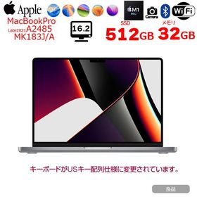 【中古】Apple MacBook Pro 16inch MK183J/A A2485 Late 2021 USキー TouchID [Apple M1 Pro 10コア 32GB SSD512GB 無線 BT カメラ 16.2 Space Gray ]：良品