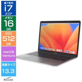 Cランク 訳あり 中古 ノートパソコン Apple MacBook Pro 13インチ Mid-2017 A1708 スペースグレイ Ventura Core i7 2.5GHz メモリ16GB SSD 512GB JIS配列 バッテ