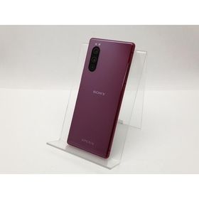 【中古】SONY au 【SIMロック解除済み】 Xperia 5 SOV41 レッド【三宮センター】保証期間１ヶ月【ランクC】