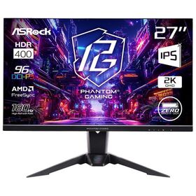 ASRock｜アスロック ゲーミング液晶ディスプレイ(27型/ IPS/ WQHD 2560×1440/ 180Hz/ 1ms) Phantom Gaming PG27QFT2C 返品種別A
