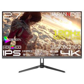JAPANNEXT JN-i27G120U2-HSPC6 ゲーミング液晶ディスプレイ 27型/ 3840×2160/ HDMI×2、DP×1、USB-C×1/ …