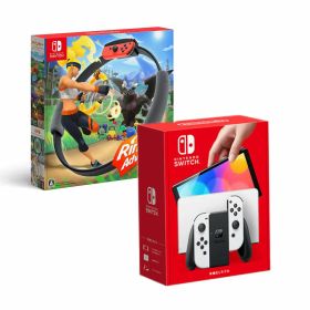 【売り尽くしセール！最安級価格＆期間限定ポイント2倍！】☆2点セット☆Nintendo Switch 有機EL ホワイト +リングフィット 任天堂【送料無料】【即日発送、土、祝日発送 】