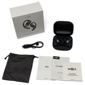 ● ショックス SHOKZ ワイヤレスイヤホン OpenFit Air T511 ブラック オープンイヤー型 耳掛け式 急速充電 タッチ操作 720-5464