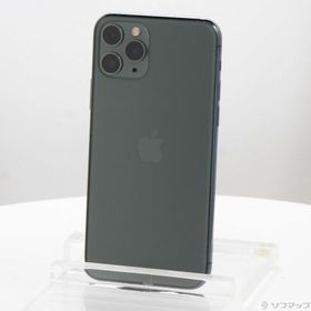 (中古)Apple iPhone11 Pro 64GB ミッドナイトグリーン MWC62J/A SIMフリー(198-ud)