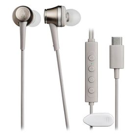 イヤホン 有線 USB Type-C ATH-CKD7NC audio-technica オーディオテクニカ ノイズキャンセリング ハイレゾ マイク付 ベージュゴールド ATH-CKD7NC-BGD ◆メ