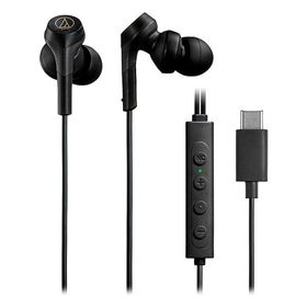 イヤホン 有線 USB Type-C ATH-CKS330NC audio-technica オーディオテクニカ ノイズキャンセリング 重低音 マイク付 ブラック ATH-CKS330NC-BK ◆メ