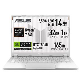 ASUS ゲーミングノートPC TUF Gaming A14 FA401UM 14インチ RTX 5060 AMD Ryzen 7 260 メモリ 32GB SSD 1TB リフレッシュレート165Hz FA401UM-R7R5060W