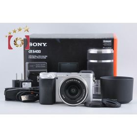 【中古】SONY ソニー α6400 ILCE-6400 ダブルズームレンズキット シルバー 元箱付き 多言語対応