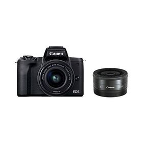 Canon ミラーレス一眼カメラ EOS Kiss M2 ダブルレンズキット ブラック KISSM2BK-WLK