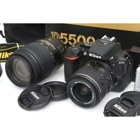 【全額返金保証】美品｜ニコン D5500 ダブルズームキット [ブラック] CA01-R7202-3V5