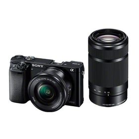 中古 １年保証 美品 SONY α6000 ダブルズームキット PZ 16-50mm ＋ 55-210mm ブラック [ILCE-6000Y]