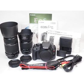 【 2634ショットのみ 】Canon EOS Kiss X7 EF-S18-55mm STM EF-S55-250mm IS II 純正Wレンズセット キヤノン [管CN9139