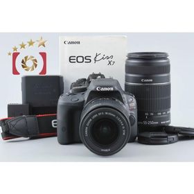 【中古】Canon キヤノン EOS Kiss X7 ダブルズームキット ブラック シャッター回数僅少
