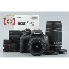 【中古】Canon キヤノン EOS Kiss X7 ダブルズームキット ブラック シャッター回数僅少