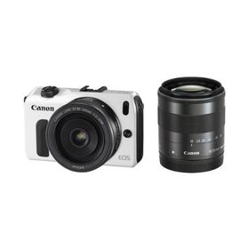 Canon EOS M ダブルレンズキット ホワイト 良品 動作確認済み 1ヶ月保証付 小型軽量 ミラーレス