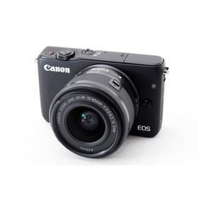 Canon EOS M10 レンズキット ブラック 美品 ストラップ付 動作確認済み 1ヶ月保証付 小型軽量 ミラーレス