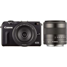 Canon EOS M2 ダブルレンズキット ブラック 良品 動作確認済み 1ヶ月保証付 小型軽量 ミラーレス