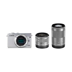 Canon EOS M100 ダブルズームキット ホワイト 良品 動作確認済み 1ヶ月保証付 小型軽量 ミラーレス
