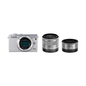 Canon EOS M100 ダブルレンズキット ホワイト 良品 動作確認済み 1ヶ月保証付 小型軽量 ミラーレス