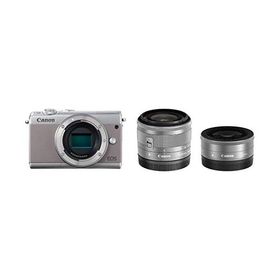 Canon EOS M100 ダブルレンズキット グレー 良品 動作確認済み 1ヶ月保証付 小型軽量 ミラーレス