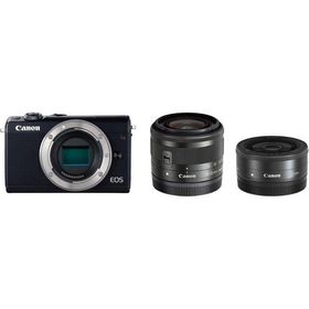 Canon EOS M100 ダブルレンズキット ブラック 良品 動作確認済み 1ヶ月保証付 小型軽量 ミラーレス