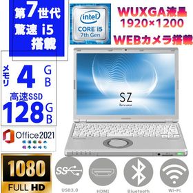 爆買 ノートPC 中古ノートパソコン 第七世代Corei5 Win11 MSoffice2021 SSD128GB メモリ4GB Panasonic Let’s note CF-SZ6 12.1型WUXGA液晶 カメラ BT 無線