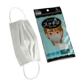 見た目スッキリカラーマスク ホワイト 男女兼用普通サイズ 5枚入 (100円ショップ 100円均一 100均一 100均)