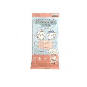 2980円以上で注文可能 ちいかわダブルワイヤーマスク ふつうサイズ フラワー 5枚入 (アプリコットピンク×ピンクひも) (1個)