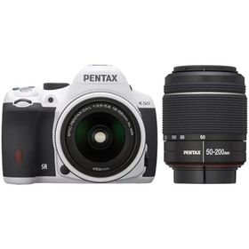 RICOH デジタル一眼レフ PENTAX K-50 DAL18-55mmWR・DAL50-200mmWRダブルズームキット ホワイト K-