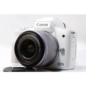 Canon EOS Kiss M レンズキット ホワイト 美品 動作確認済み 1ヶ月保証付 スマホ転送 小型軽量