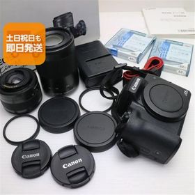 新品同様 EOS Kiss M ダブルズームキット ブラック 即日発送 ミラーレス一眼 Canon あすつく 土日祝発送OK