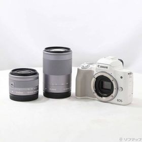 〔中古〕Canon(キヤノン) EOS Kiss M ホワイト ダブルズームキット〔262-ud〕