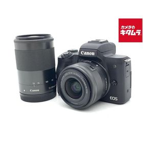 【中古】 【並品】 キヤノン EOS Kiss M ダブルズームキット ブラック