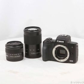 〔中古〕Canon(キヤノン) EOS Kiss M ダブルズームキット ブラック〔258-ud〕