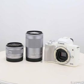 〔中古〕Canon(キヤノン) EOS Kiss M ホワイト ダブルズームキット〔305-ud〕