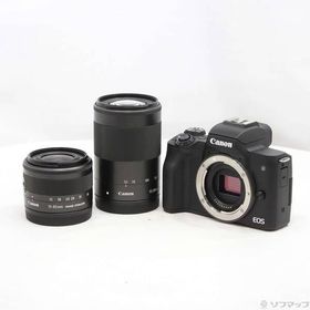 〔中古〕Canon(キヤノン) EOS Kiss M ダブルズームキット ブラック〔198-ud〕