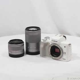 〔中古〕Canon(キヤノン) EOS Kiss M ホワイト ダブルズームキット〔348-ud〕