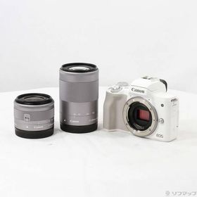 〔中古〕Canon(キヤノン) EOS Kiss M ホワイト ダブルズームキット〔262-ud〕