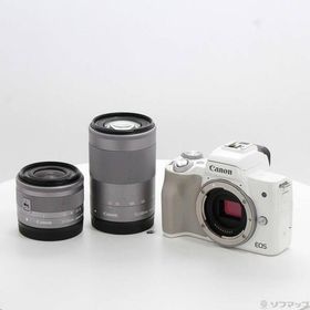 〔中古〕Canon(キヤノン) EOS Kiss M ホワイト ダブルズームキット〔262-ud〕
