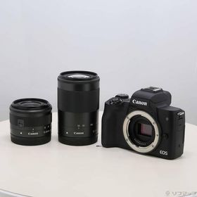 〔中古〕Canon(キヤノン) EOS Kiss M ダブルズームキット ブラック〔262-ud〕
