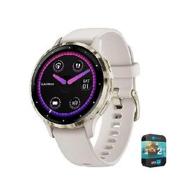 Garmin 010-02785-04 Venu 3S Health Fitness GPS Smartwatch Gold Steel Bezel with Ivory Case 41mm | Official USA Partner Model | Bundle with 2 YR CPS En
