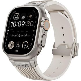 Apple watch バンド Ultra 3 2 1 対応 49mm Series 10 8 7 6 5 メンズ(Starlight)