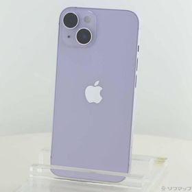 〔中古〕Apple(アップル) iPhone14 128GB パープル MPUY3J／A SIMフリー〔377-ud〕